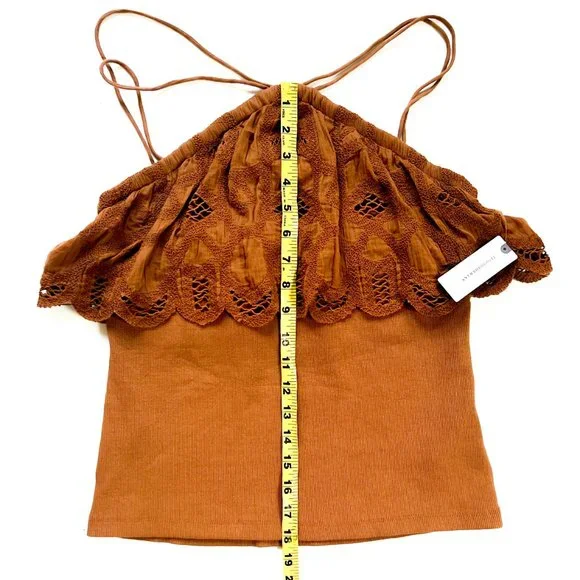 NWT anthropologie strappy tank top w/lace detail M - Picture 7 of 7